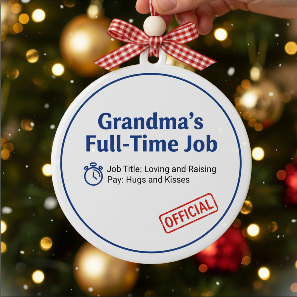 Grandma's Full-Time Job Ceramic Ornament for Grandma