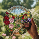 Grandma's Garden Personalized Stained Glass Suncatcher – Gift for Grandma