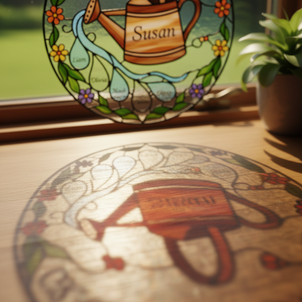 Generations Garden Stained Glass Suncatcher for Grandma – Personalized Gift