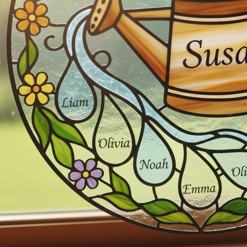 Generations Garden Stained Glass Suncatcher for Grandma – Personalized Gift