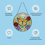 Butterfly Garden Personalized Stained Glass Suncatcher for Grandma – Custom Names