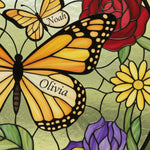 Butterfly Garden Personalized Stained Glass Suncatcher for Grandma – Custom Names