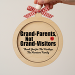 Grandparents Not Visitors Personalized Wooden Ornament for Grandparents