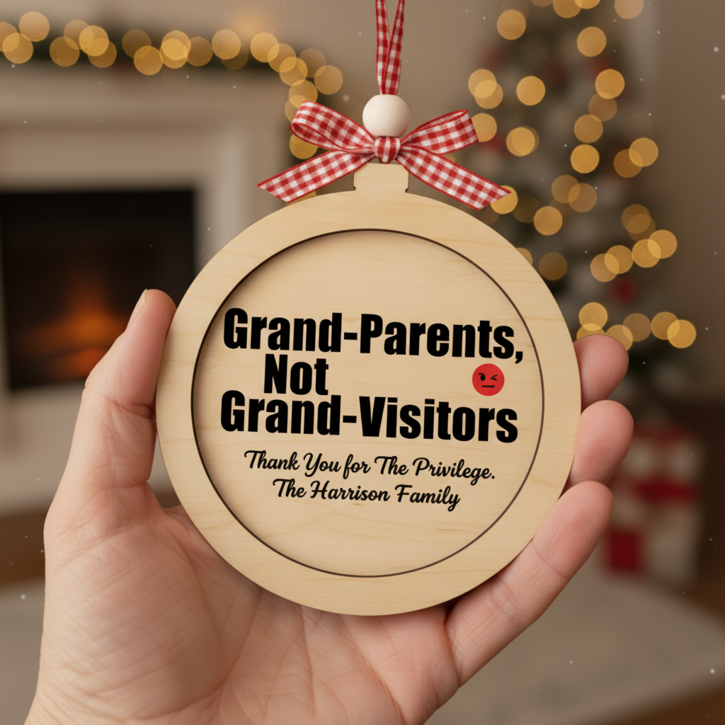 Grandparents Not Visitors Personalized Wooden Ornament for Grandparents