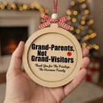 Grandparents Not Visitors Personalized Wooden Ornament for Grandparents
