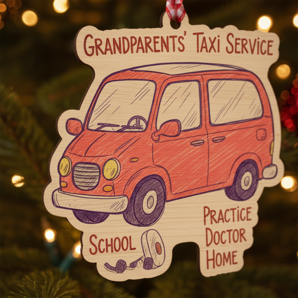 Grandparents' Taxi Service Personalized Wooden Ornament