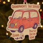 Grandparents' Taxi Service Personalized Wooden Ornament