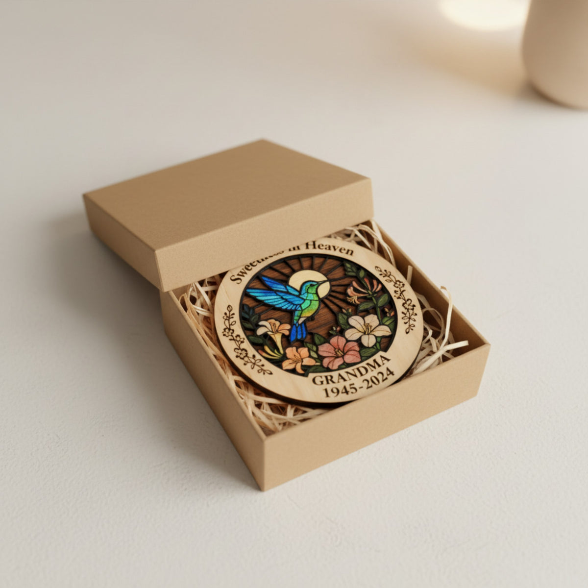 Hummingbird Memorial Ornament for Grandma – Remembrance Gift