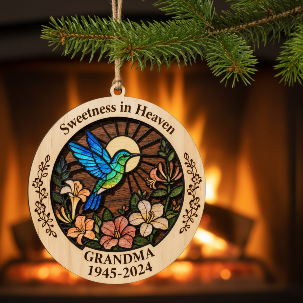 Hummingbird Memorial Ornament for Grandma – Remembrance Gift