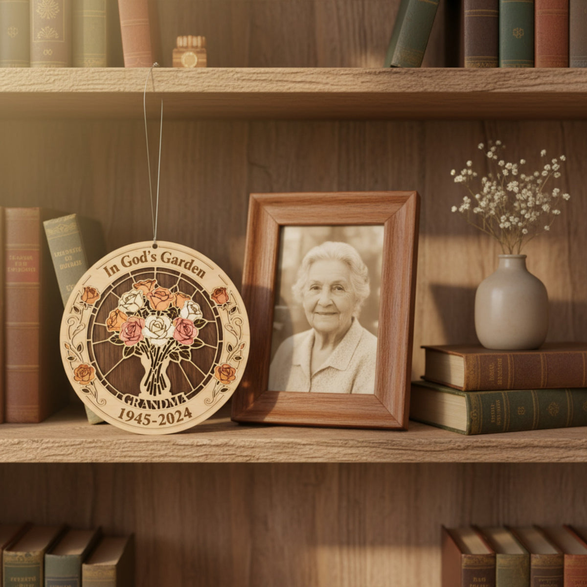 In God's Garden Memorial Ornament for Grandma – Custom Gift