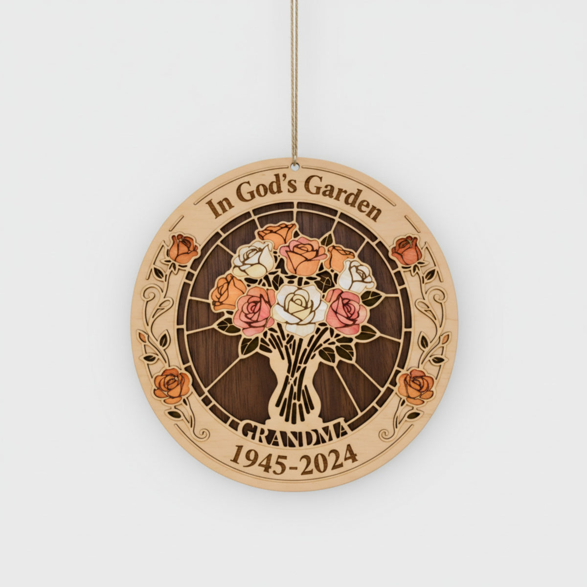 In God's Garden Memorial Ornament for Grandma – Custom Gift