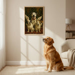 In Loving Memory Pet Portrait Canvas - Custom Photo 3 Dogs with Angel Wings