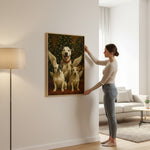 In Loving Memory Pet Portrait Canvas - Custom Photo 3 Dogs with Angel Wings