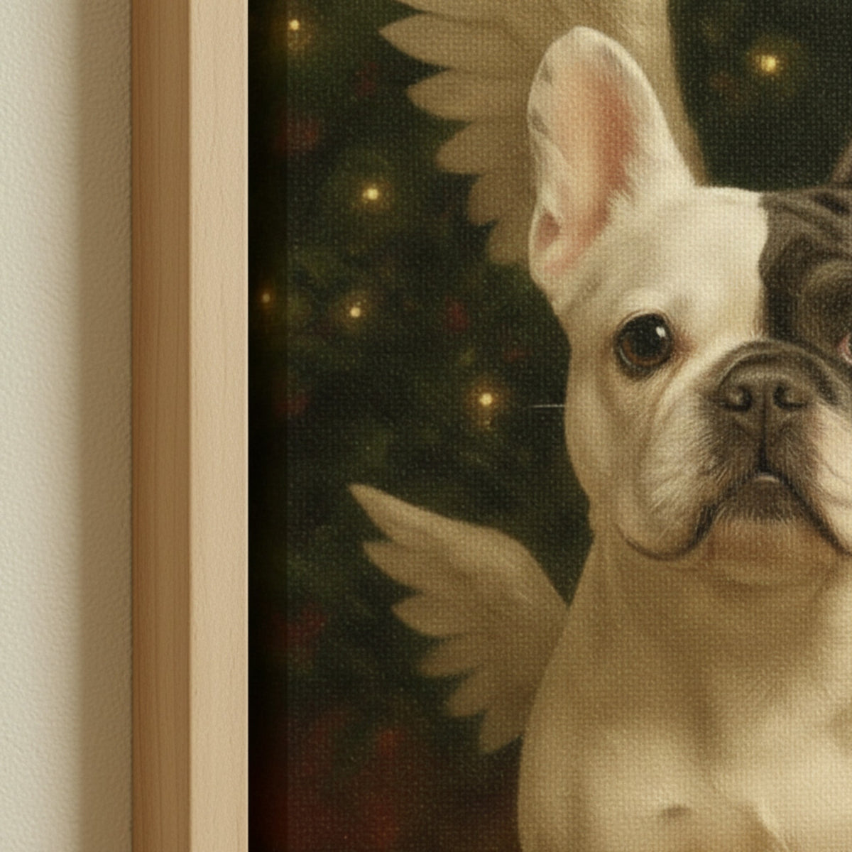 In Loving Memory Pet Portrait Canvas - Custom Photo 3 Dogs with Angel Wings