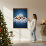 In Loving Memory Pet Portrait Canvas - Custom Photo Moonlit Pet Angel Wall Art