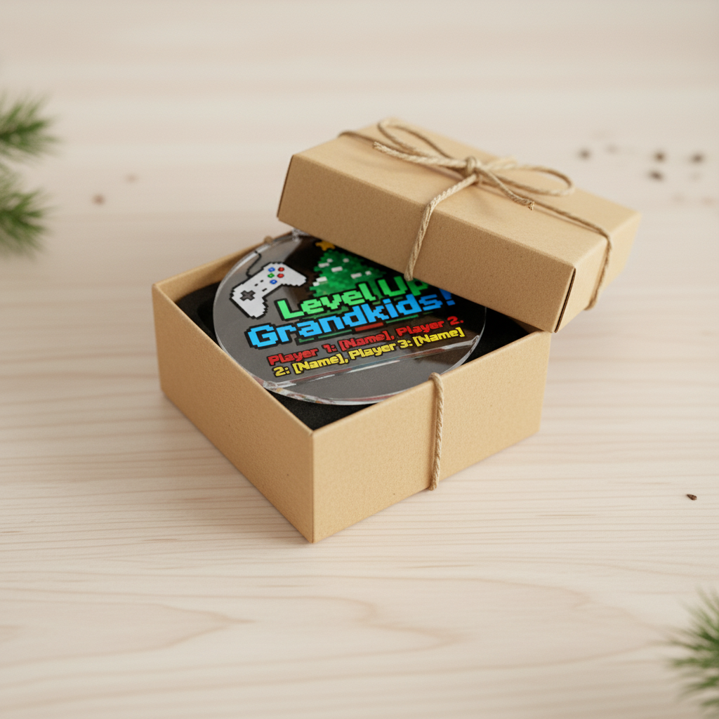 Level Up Grandkids Personalized Acrylic Ornament