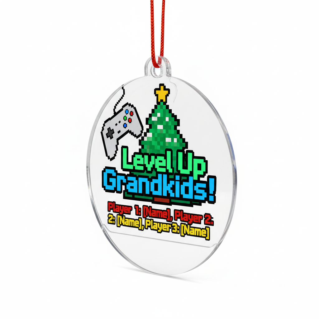 Level Up Grandkids Personalized Acrylic Ornament