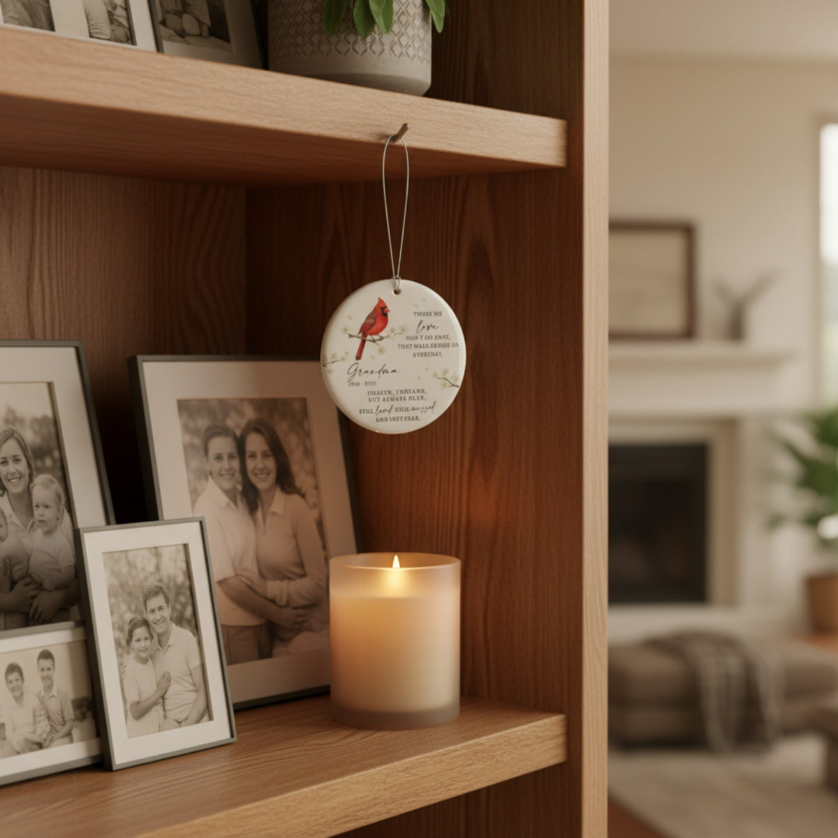 Memorial Cardinal Ornament for Grandma – Custom Memorial Gift