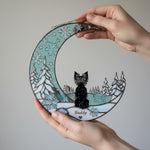 Memorial Crescent Moon Dog Suncatcher for Pet Lovers – Custom Suncatcher