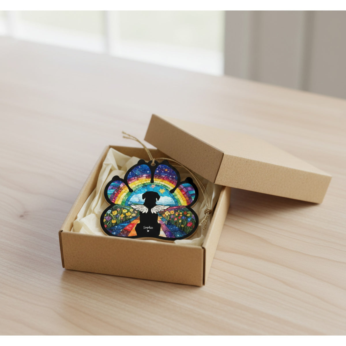 Memorial Paw Print Suncatcher Ornament