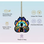 Memorial Paw Print Suncatcher Ornament