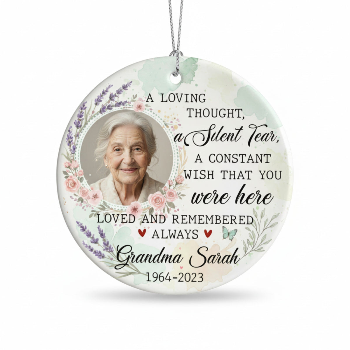 Memorial Photo Ornament for Grandma – Custom Memorial Gift