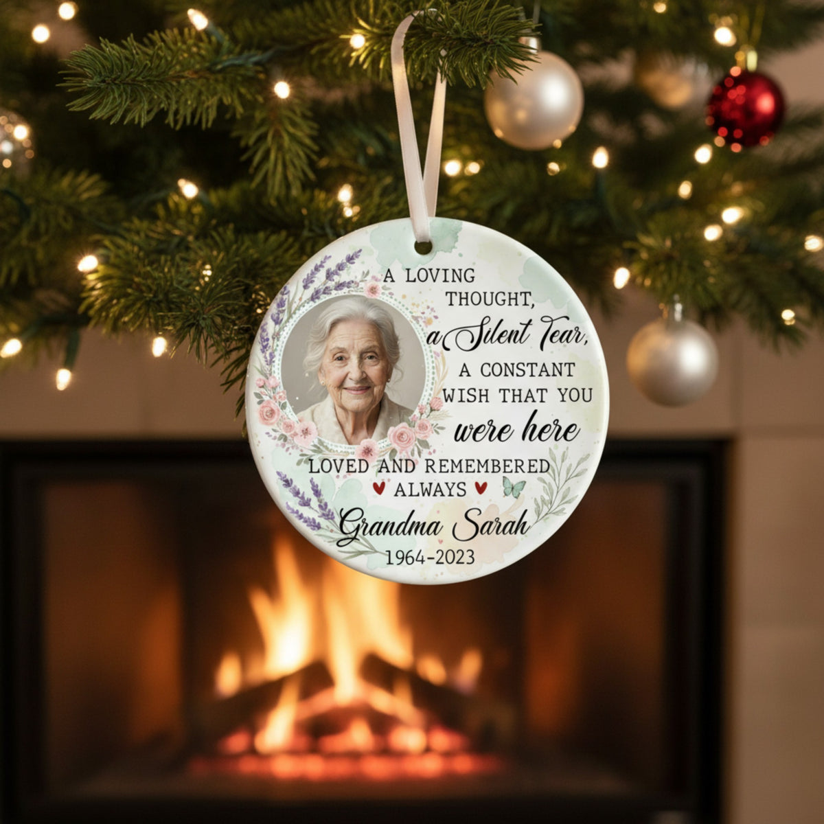 Memorial Photo Ornament for Grandma – Custom Memorial Gift