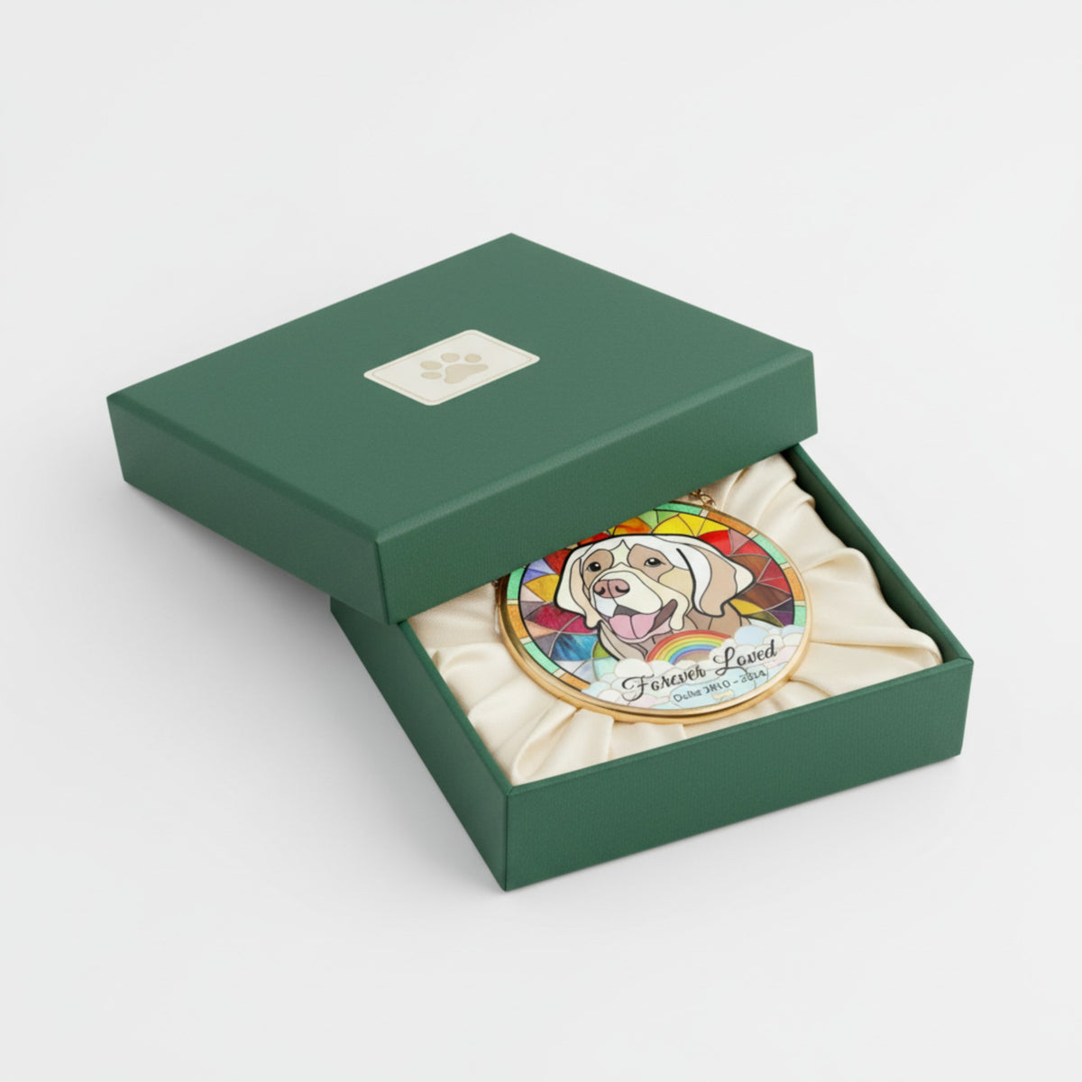 Memorial Stained-Glass Paw Ornament for Pet Lovers – Custom Acrylic Plexiglass Tribute