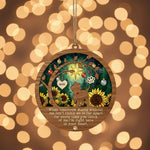 Memorial Sunflower Forest Ornament for Pet Lovers – Layered Wooden and Acrylic Keepsake