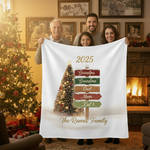 Personalized Multigeneration Family Tree Custom Blanket