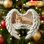 Personalized Corgi Photo Angel Wings Ornament