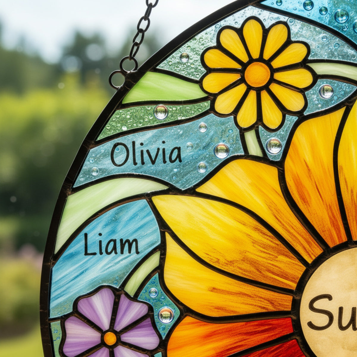 Our Grandkids' Garden Personalized Suncatcher for Grandma – Custom Names