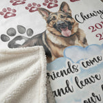 "Pawprints In Our Hearts" Custom Dog Remembrance Throw Blanket