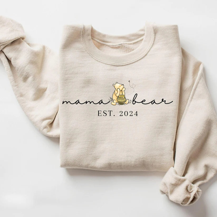 Personalized Mama Bear Winnie The Pooh Mama EST Sweatshirt