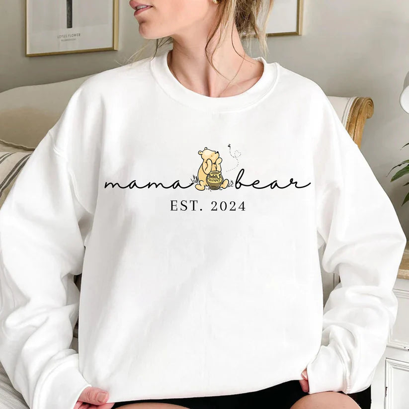 Personalized Mama Bear Winnie The Pooh Mama EST Sweatshirt
