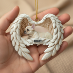 Personalized Bulldog Photo Angel Wings Ornament