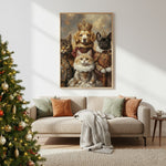 Personalized Multi-Pet Royal Canvas - Custom Photo King & Queen Pet Portrait Gift