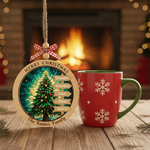 Personalized Multigeneration Family 2 Layered Wooden Ornament