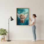 Personalized Pet Angel Portrait Canvas - Custom Photo w/ Wings & Halo Keepsake