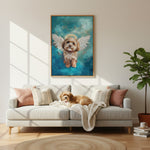 Personalized Pet Angel Portrait Canvas - Custom Photo w/ Wings & Halo Keepsake