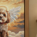 Personalized Pet Angel Portrait Canvas - Heaven Clouds & Angel Wings Keepsake