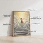 Personalized Pet Memorial Canvas - Stairway to Heaven Angel Dog Portrait