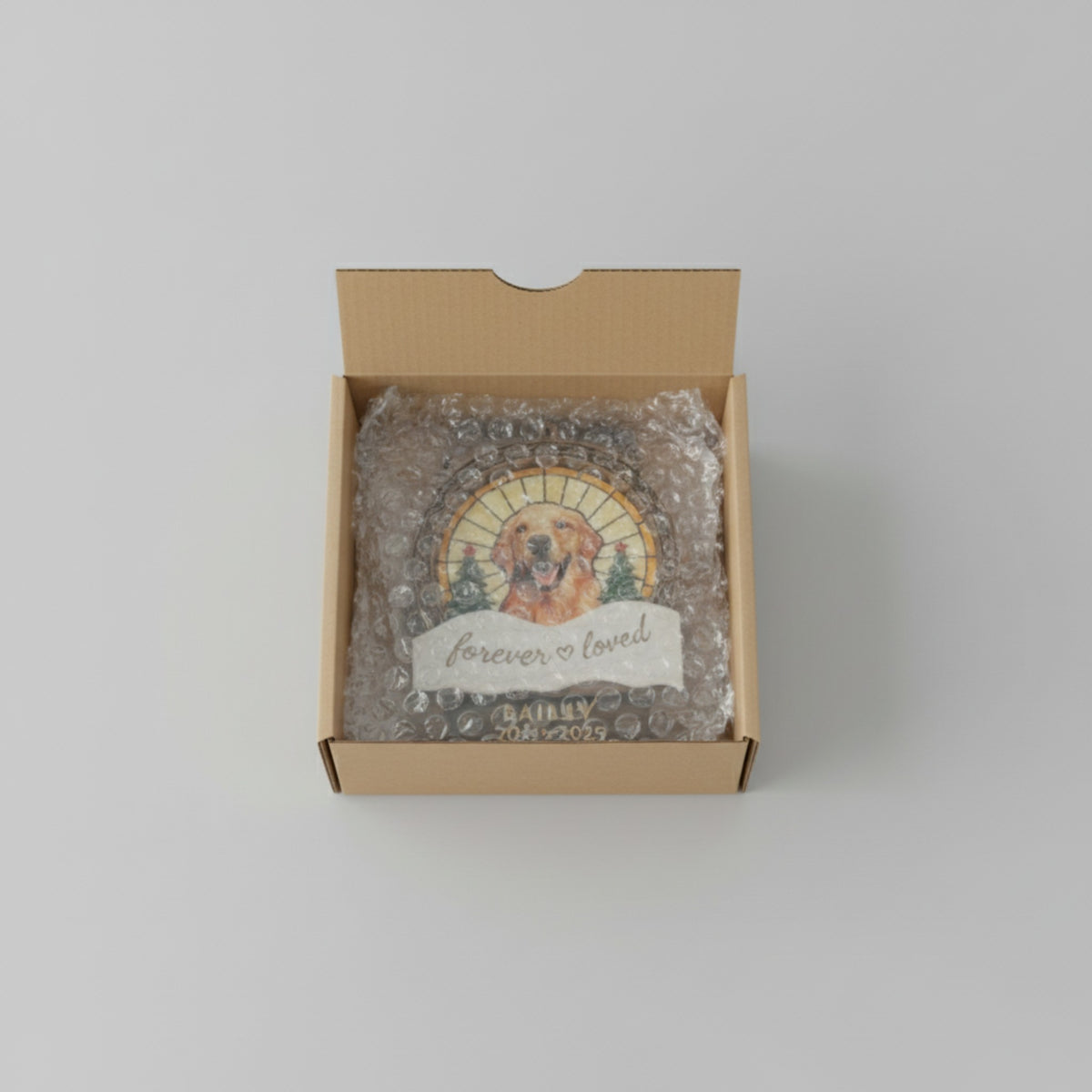 Personalized Pet Memorial Suncatcher – "Forever Loved" Keepsake Ornament