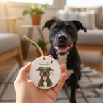 Personalized Watercolor Pet Photo Ceramic Ornament
