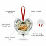 Personalized Pet Loss Angel Wings Ornament | Custom Photo Dog Memorial Keepsake