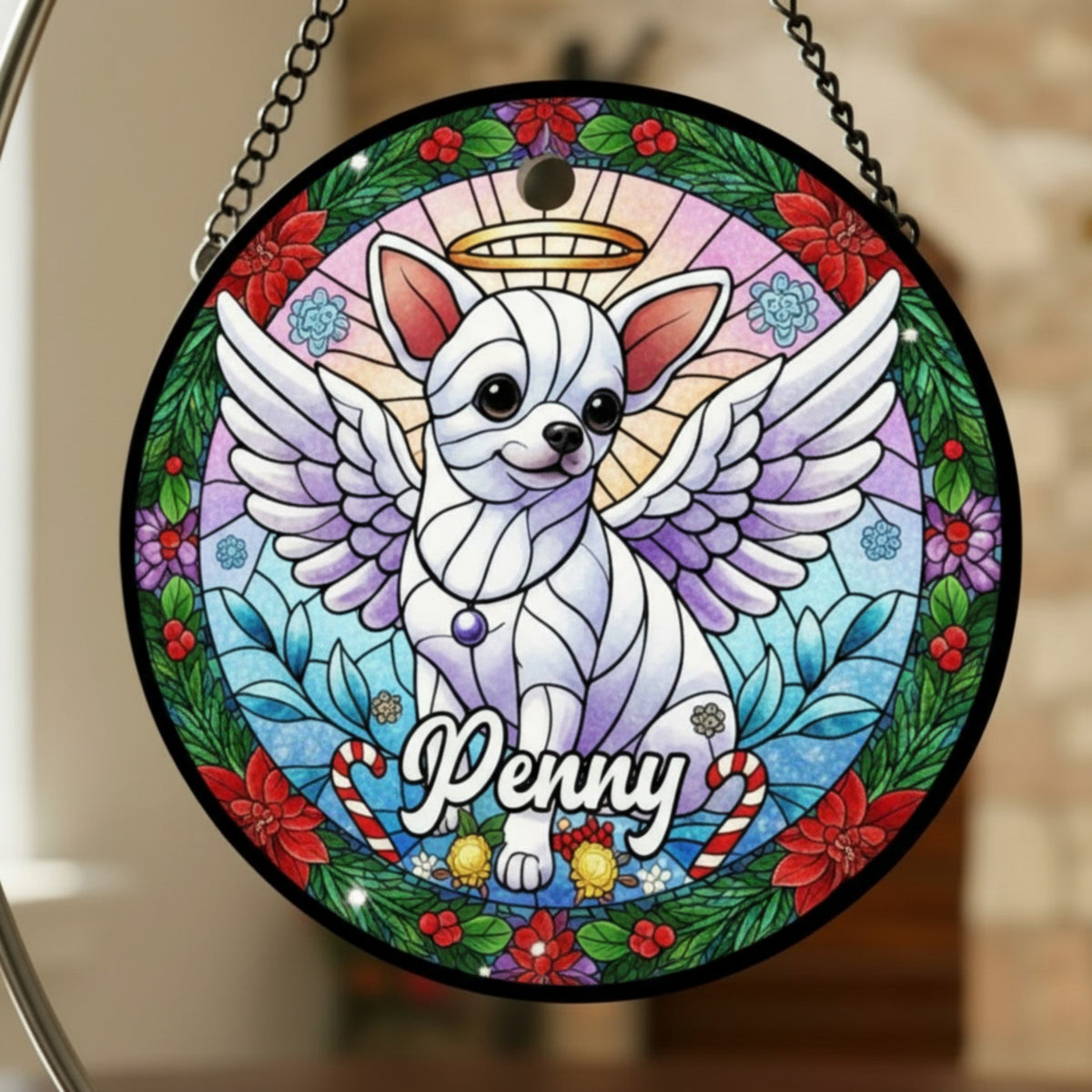 Personalized Pet Angel Suncatcher & Ornament