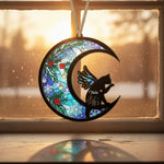 Pet Name Angel Moon Ornament Suncatcher