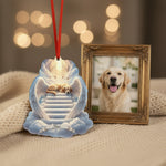 Personalized Pet Angel Wings Memorial Ornament | Custom Photo Rainbow Bridge Keepsake