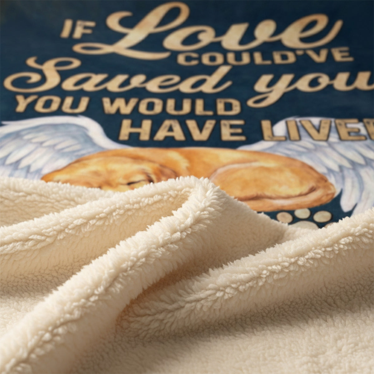 Custom Pet Loss Sympathy Gift Throw - "Lived Forever" Quote Remembrance Blanket