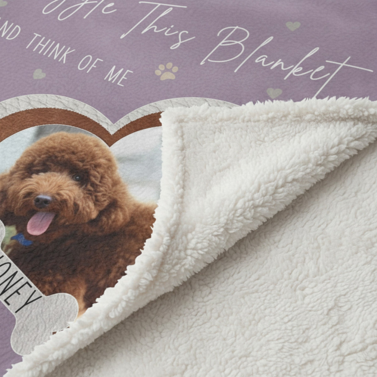 "Snuggle This Blanket" Personalized Pet Memorial Throw - Custom Photo & Name